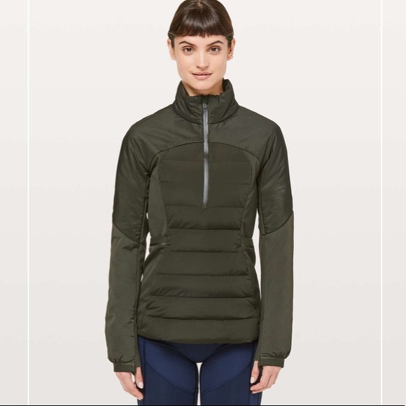 lululemon athletica Jackets & Blazers - Lululemon Down For It All Pullover
Dark Olive size 4 ( size dot confirmed )